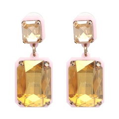 geometric Square Champagne Diamond ladyExaggerated Earrings