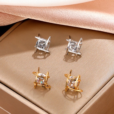 new style zircon geometric square earrings's discount tags