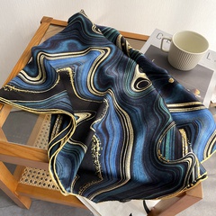 Korean blue hit color 90cm large square scarf twill shawl
