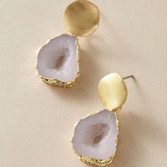 fashion imitation natural stone alloy irregular earrings