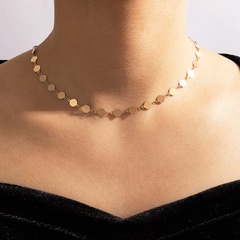 simple alloy disc chain single layer simple geometric clavicle chain