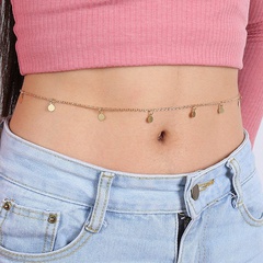 fashion trend single product alloy disc single layer waist chain geometric simple waist chain