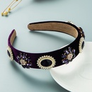 Retro Baroque Flannel Flower Headband Rhinestone Pearl Hair Accessoriespicture11