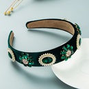 Retro Baroque Flannel Flower Headband Rhinestone Pearl Hair Accessoriespicture14