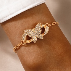 Fashion Jewelry Butterfly Diamond Single Layer Geometric Alloy Bracelet