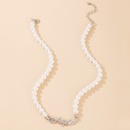 Mode Buchstabe Wings Perle Geometrische Unregelmige Perlen Einschichtige Halskettepicture8
