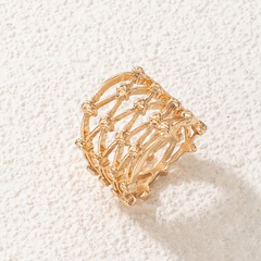 simple jewelry woven hollow single ring alloy geometric ring