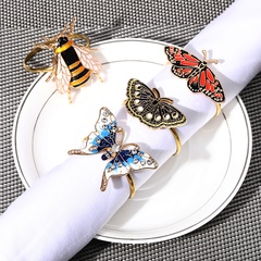 new drop oil napkin buckle color enamel butterfly napkin ring wholesale