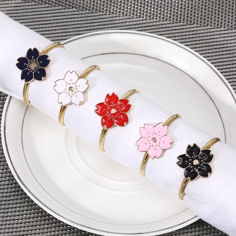 new napkin buckle color enamel flower napkin ring wholesale's discount tags