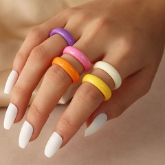 solid color resin set simple ring personality resin finger ring