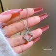 simple geometric square full diamond zircon titanium steel necklacepicture13