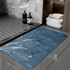 Feuilles nordiques imprimant des tapis de sol de salle de bain tampons absorbant la boue de diatomées