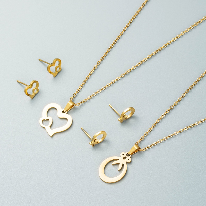 fashion alloy heart shape scissors earrings necklace set