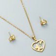 fashion stainless steel hollow heartshaped butterfly four leaf clover necklace earrings setpicture16