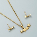 Fashion creative geometric hollow multilayer fivepointed star love necklace earrings setpicture13