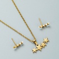 Fashion creative geometric hollow multilayer fivepointed star love necklace earrings setpicture16