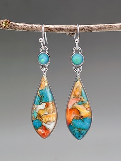 holiday bohemia retro colorful glaze tassel earrings