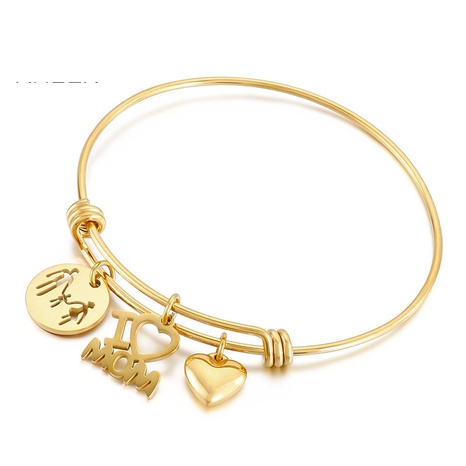bracelet rétractable en forme de coeur réglable en acier inoxydable simple mode MOM NHKAL545722's discount tags