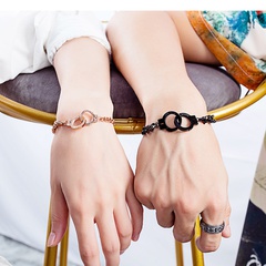 Europe and America Trendy Simple Personality Titanium Steel Handcuff Bracelet