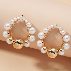 Vintage Fashion Baroque Pearl Hollow Round Earrings