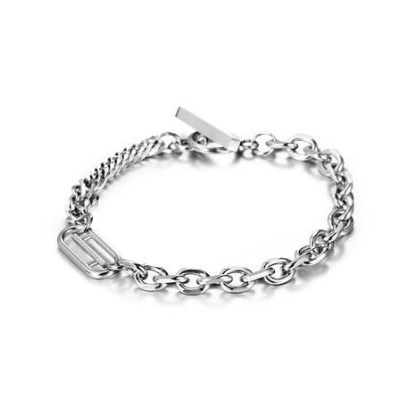 nouvelle chaîne de couture couple bracelet lumière luxe niche bijoux en acier titane's discount tags