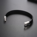 Simple Titanium Steel Black Leather Rope Wrist Accessories Mens Braceletpicture10