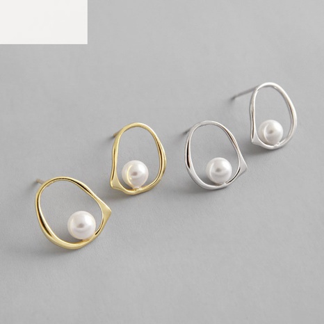einfache hohle geometrische Perlen-Temperament-Kupferohrringe's discount tags
