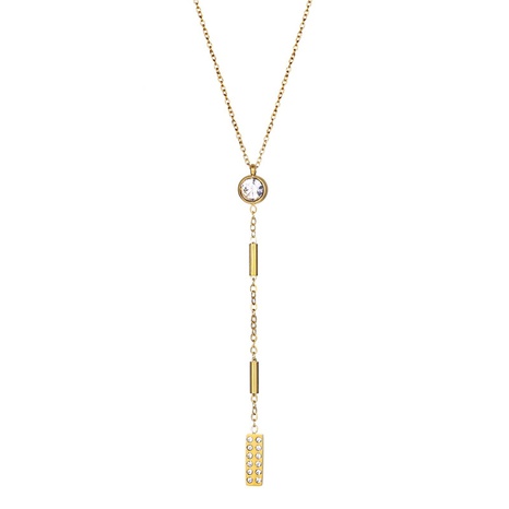 collier de mode femme gland chaîne de la clavicule collier femme simple en acier au titane's discount tags