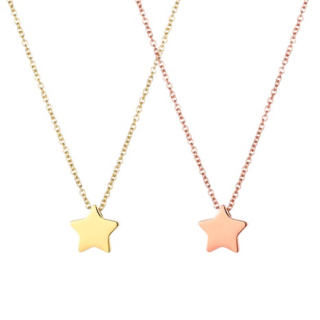 Collier étoile en acier titane femme chaîne de clavicule étoile à cinq branches mignonne en gros's discount tags