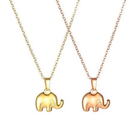 titanium steel elephant necklace female niche creative animal pendant clavicle chain's discount tags