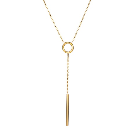 titanium steel long strip niche design necklace female tassel clavicle chain's discount tags
