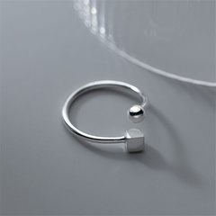 simple square ball copper open ring wholesale