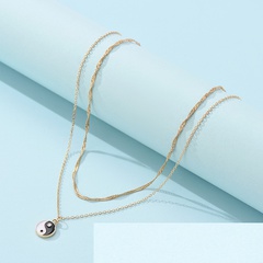 fashion double-layer necklace Yin Yang Tai Chi alloy pendant necklace wholesale