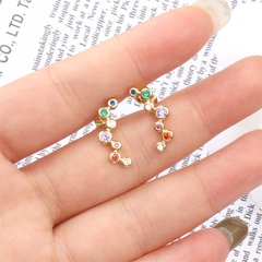 European and American rainbow series gold-plated copper earrings wholesale