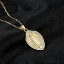 Kupfer mikroeingelegter Zirkon religiser Schmuck goldene Jungfrau Maria Halskette Grohandelpicture9