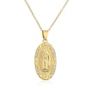 Kupfer mikroeingelegter Zirkon religiser Schmuck goldene Jungfrau Maria Halskette Grohandelpicture11