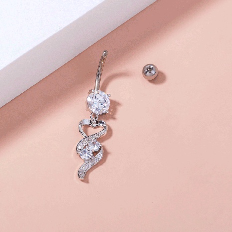 creative retro zircon simple heart pendant belly button nail piercing jewelry wholesale NHDB546397's discount tags