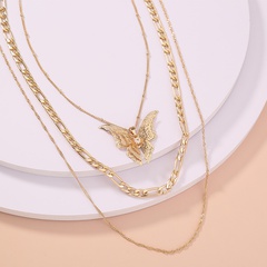 exaggerated jewelry fashion personality hollow three-dimensional butterfly necklace