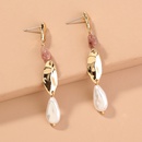 European and American retro natural stone metal tassel earringspicture8
