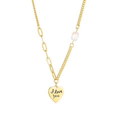 Coréen automne nouveau coeur collier tendance féminine bijoux en acier au titane's discount tags
