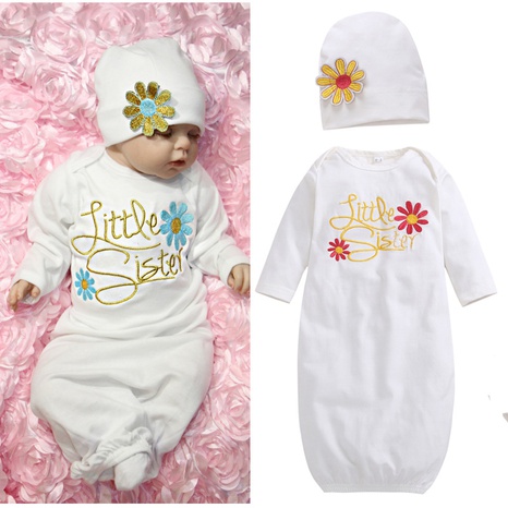 Babykleidung Briefdruck Langarm Hut Schlafsack's discount tags