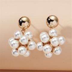vintage fashion baroque pearl flower drop earrings