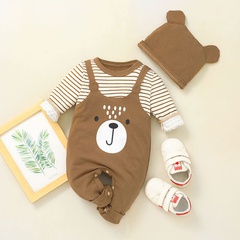ropa para niños primavera y otoño mameluco de manga larga con estampado de panda a rayas para bebés
