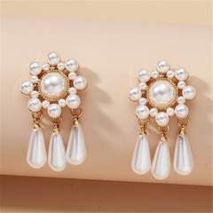 vintage fashion baroque pearl tassel earrings