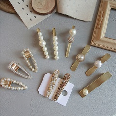 Korean hair accessories simple diamond-studded pearl hairpin