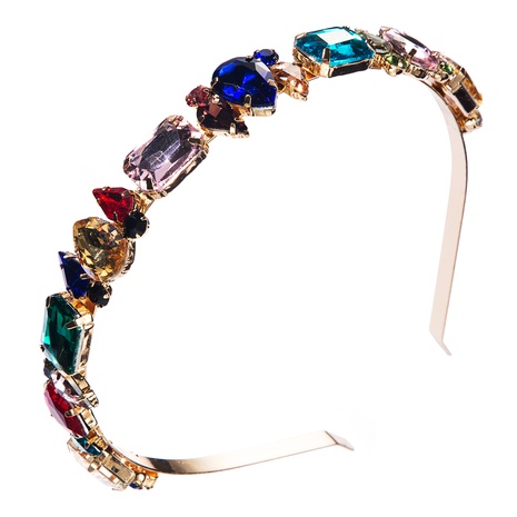 Korean Baroque headband fashion alloy inlaid color diamond glass headband  NHLN565221's discount tags