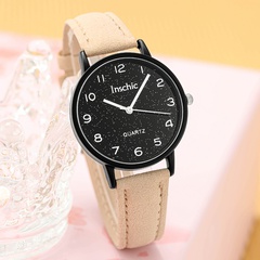 Fashion Round Pointer Black Dial Quartz Watch Ladies Watch