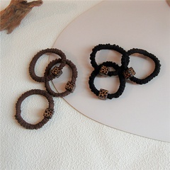 Korean leopard print simple acrylic square rubber band hair scrunchies