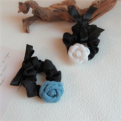 Fabric camellia bow hair ring hair accessories Korean hair scrunchies