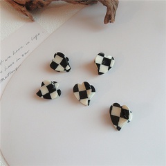Korean small catch clip black and white plaid acrylic hairpin